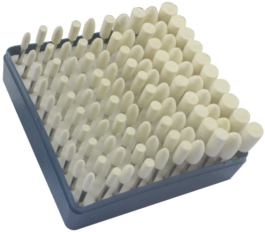 100pcs Multifunctional Wool Felt Mandrel Mounted Grinding Polishing Accessories Attachment Set - Fit Dremel-1/8 Inch Shank