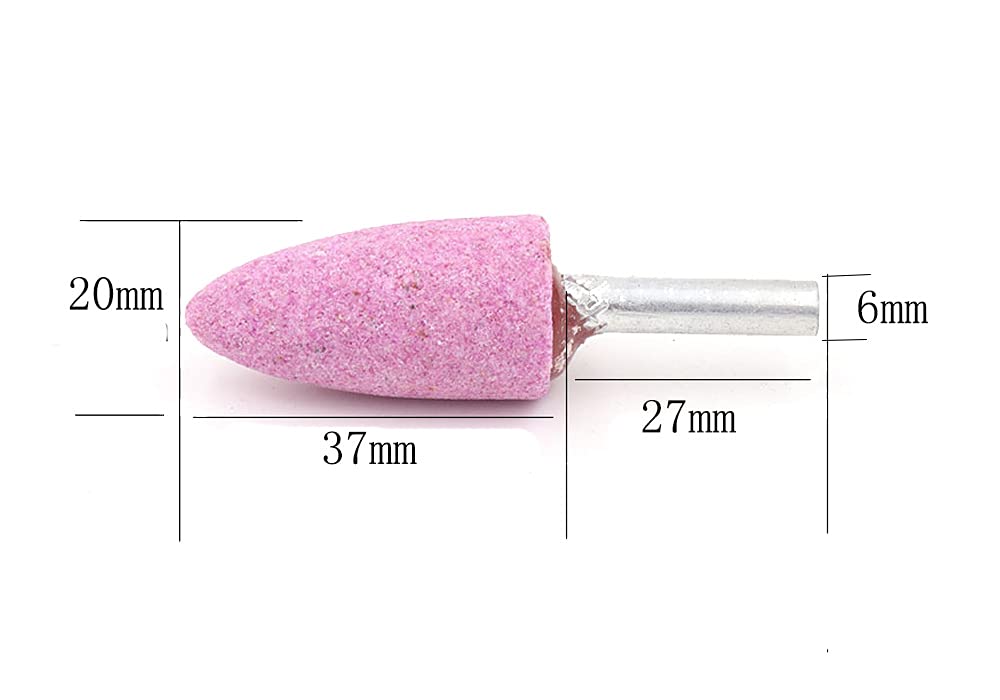 10 Pcs Various Shape Abrasive Grinding Stone Buffing Wheel with 1/4" (6mm) Mandrel for Rotary Tools