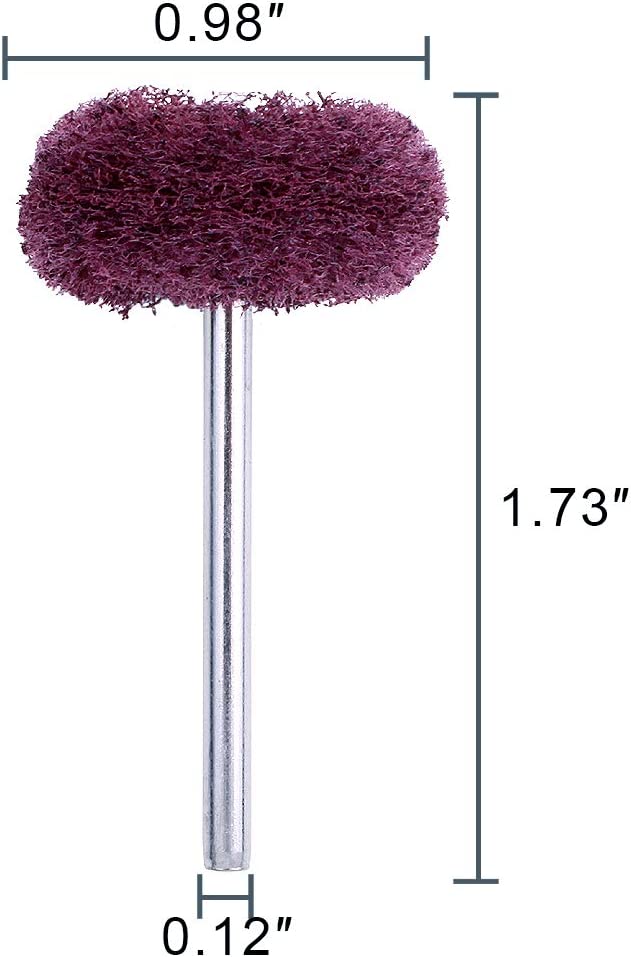 50 Pcs - 1" (25mm) Red 240 Grit Abrasive Buffing Polishing Wheels Burr For Rotary Tools-1/8" Shank