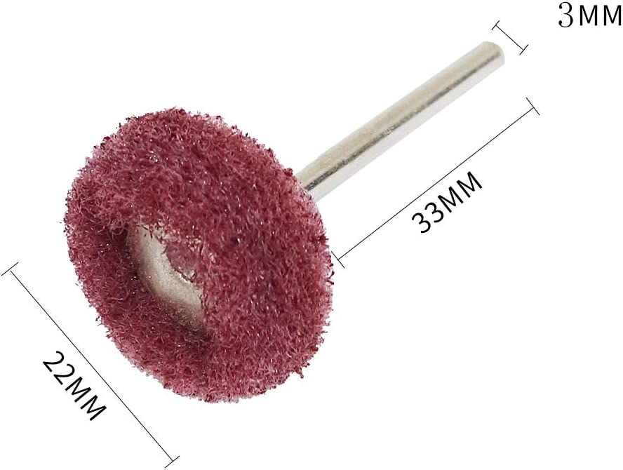 100 Pcs Abrasive Wheel Buffing Polishing kit for Rotary Polishing Tool Grinding Accessories 3mm Mandrel